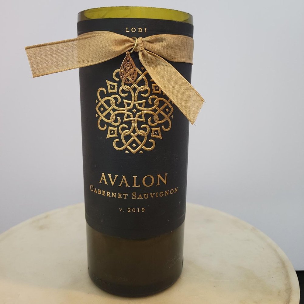 Wine Bottle Candle - Avalon - Cabernet - Handmade - Rosemary - Lavender